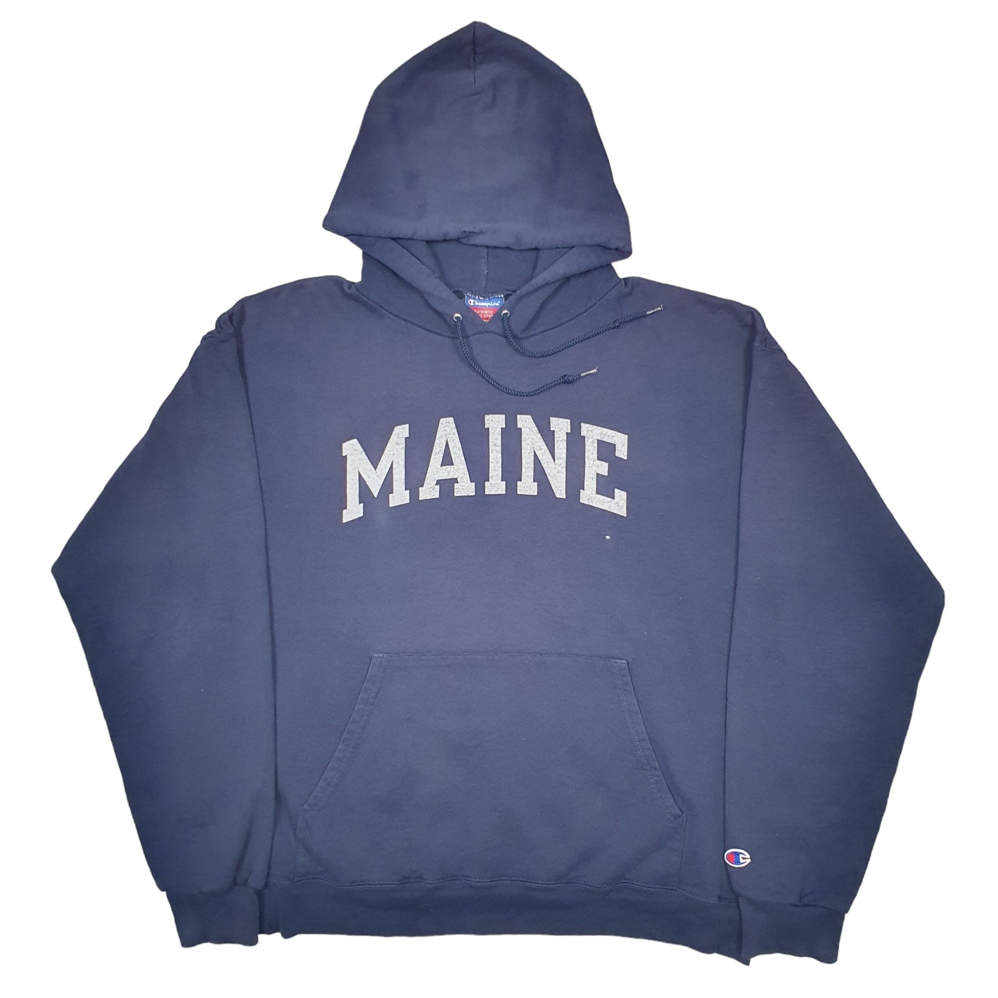 Mens Blue Champion USA College Maine Hoodie Jumper