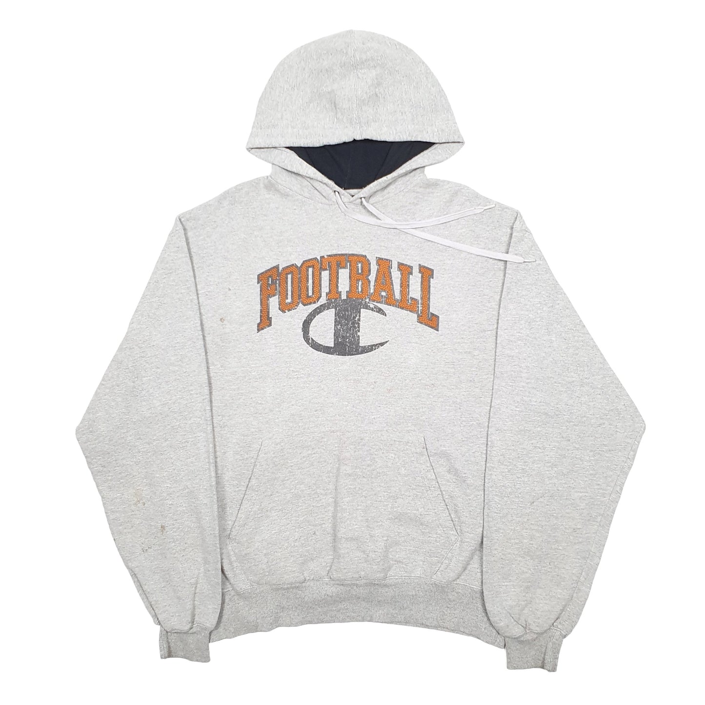 Mens Grey Champion Football Hoodie Jumper