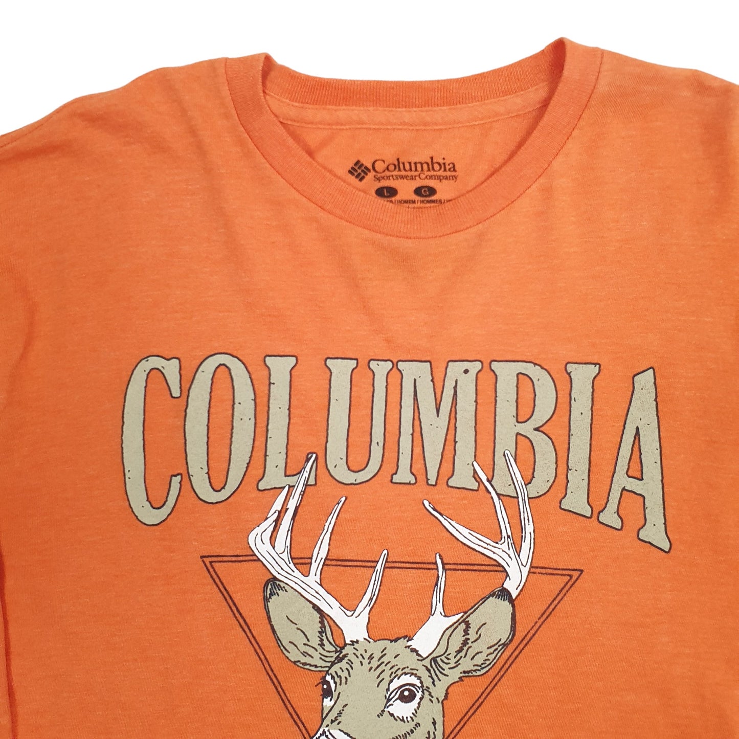 Mens Orange Columbia Sportswear  Long Sleeve T Shirt