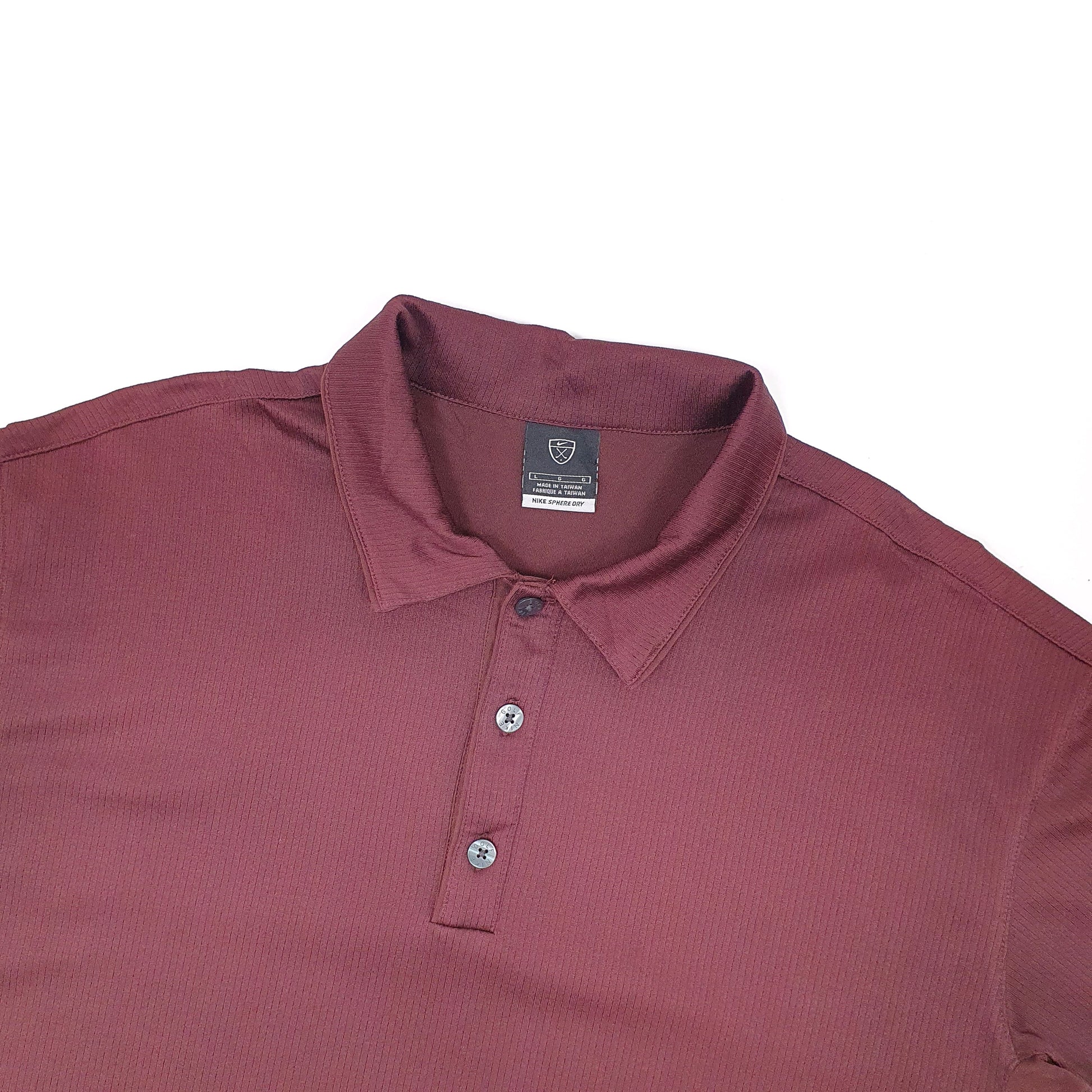 Nike Sphere Dry Short Sleeve Polyester Polo Shirt Burgundy