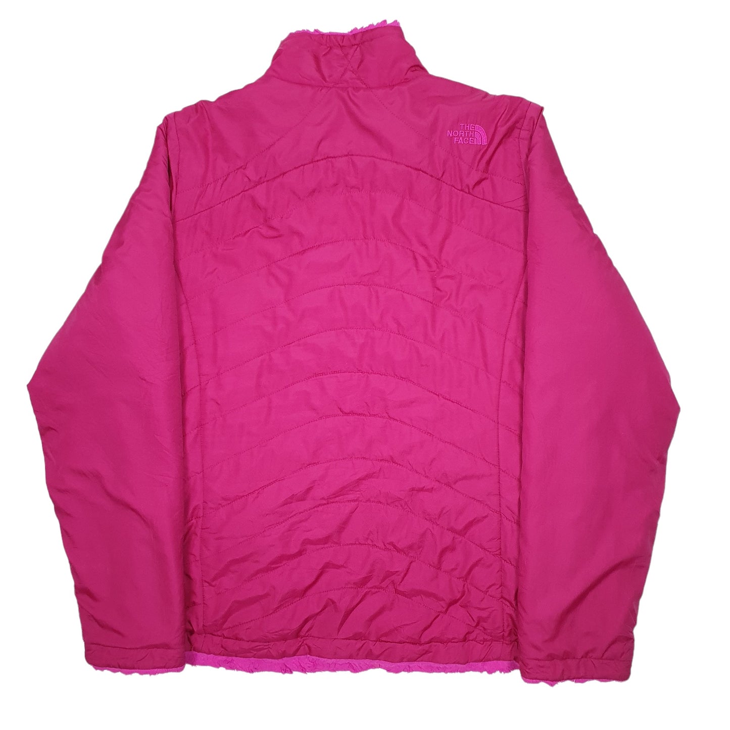 Womens Pink The North Face Puffer Padded Bomber Jacket Padded Coat