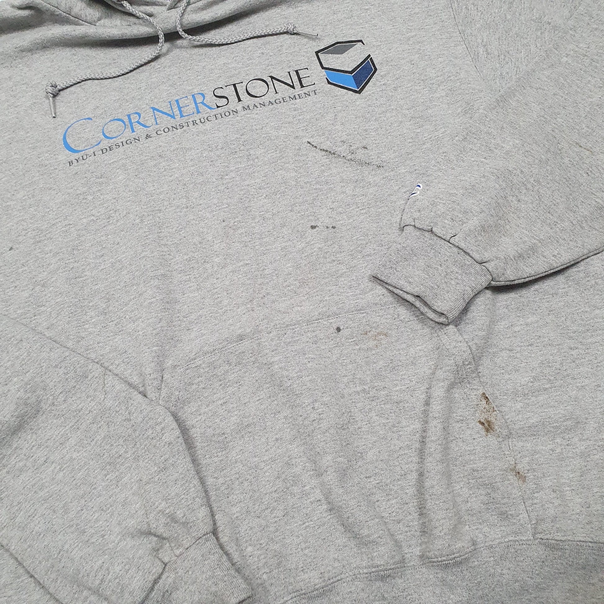 Mens Grey Champion Cornerstone Construction Hoodie Jumper