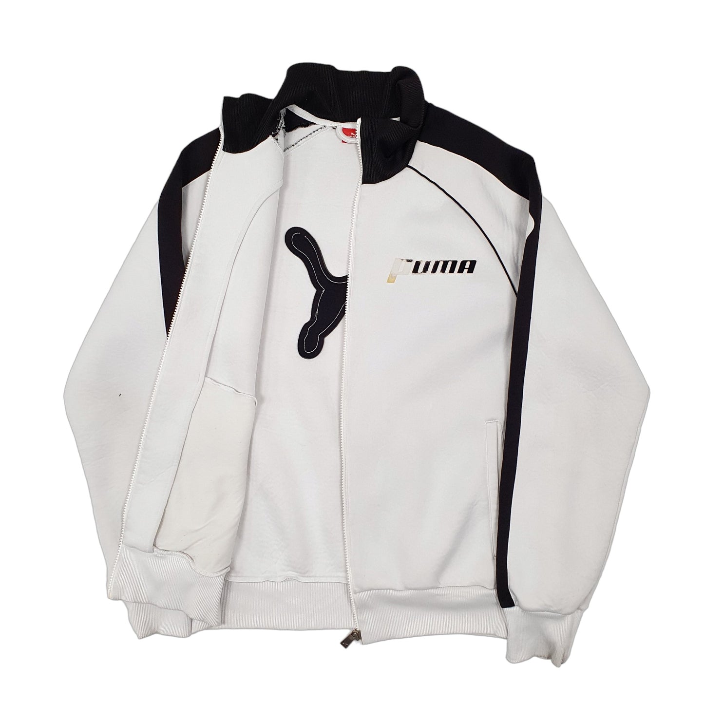 Mens White Puma Neoprene Full Zip Jumper