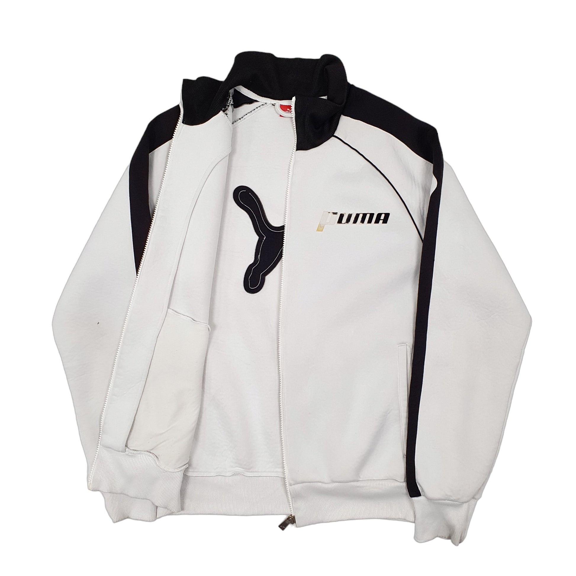 Mens White Puma Neoprene Full Zip Jumper