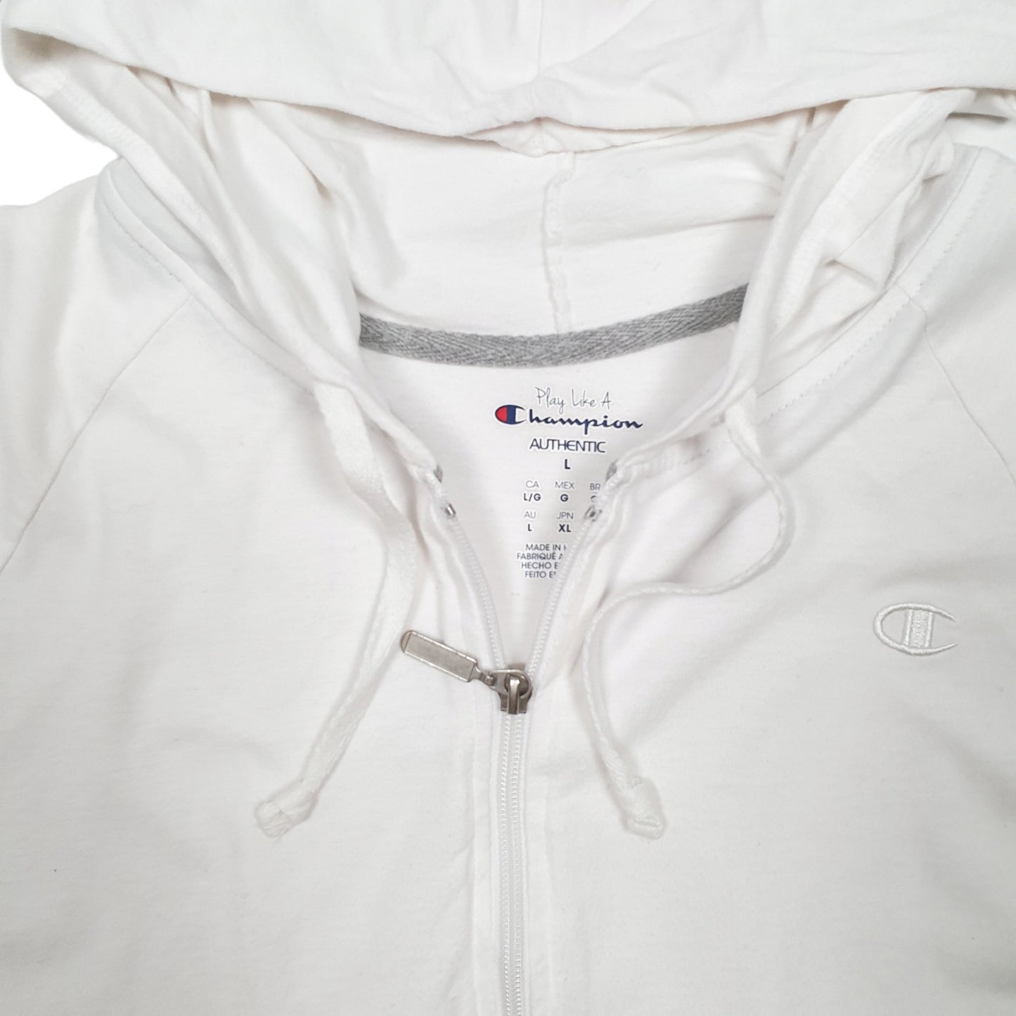 Mens White Champion  Full Zip Jumper