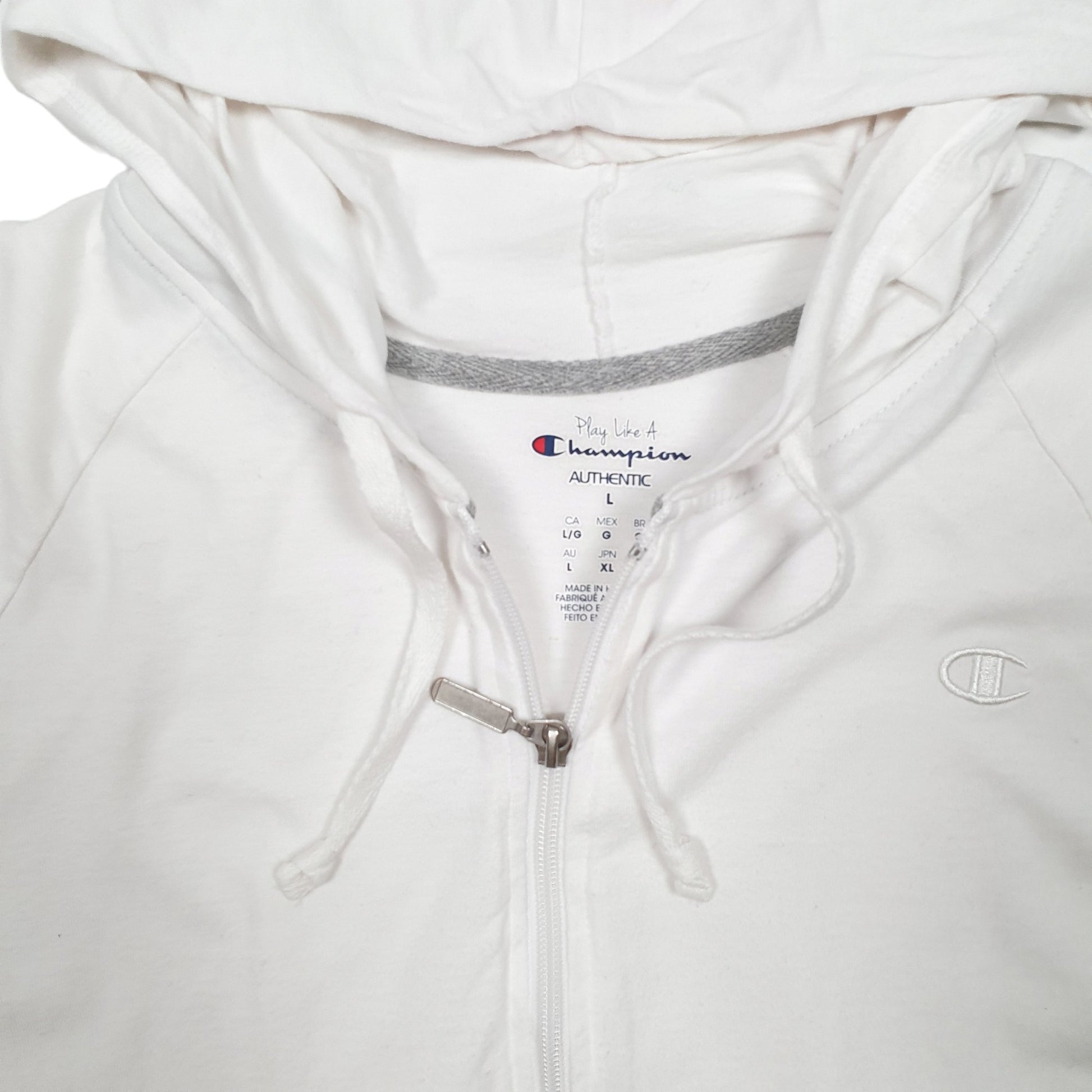 Mens White Champion  Full Zip Jumper