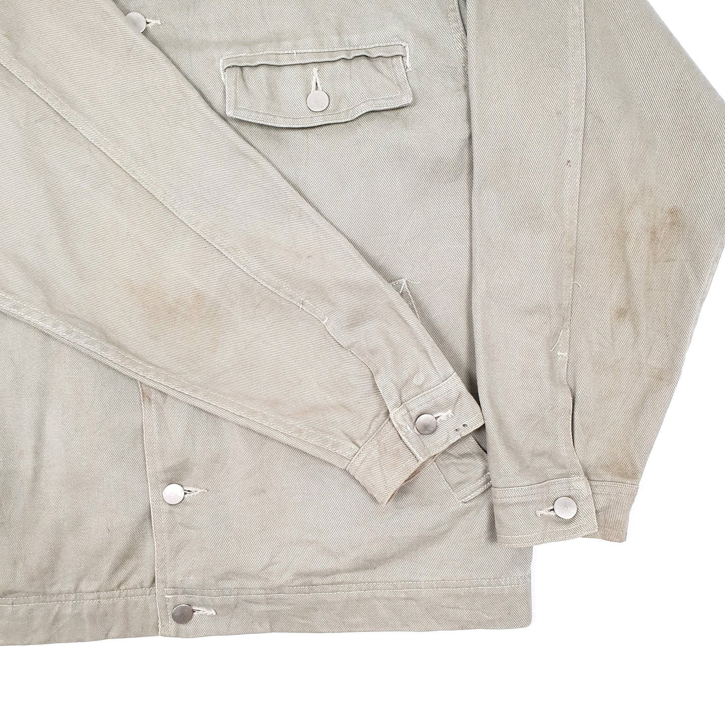 Mens Grey Unbranded Workwear Blanket Lined Chore Coat Coat