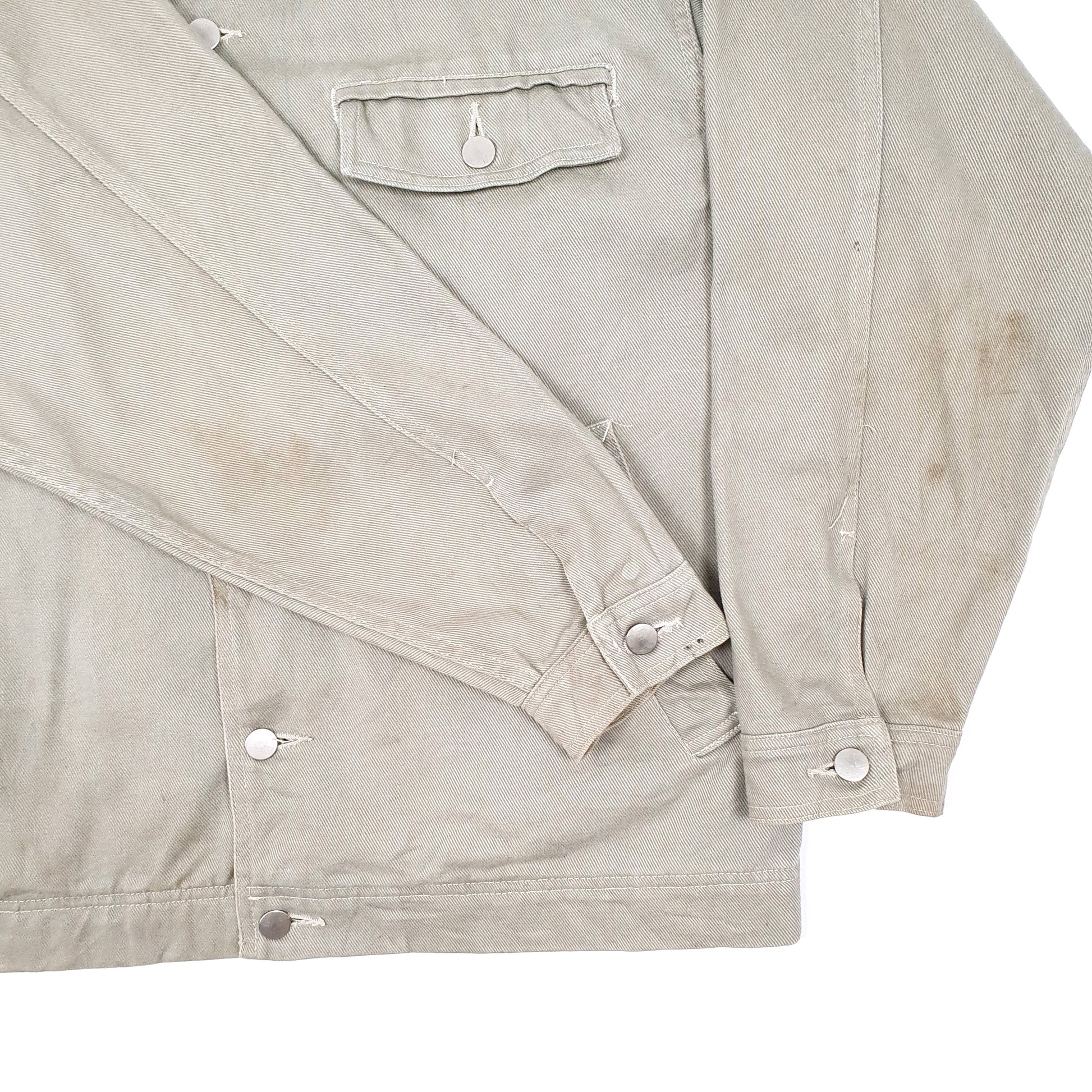 Mens Grey Unbranded Workwear Blanket Lined Chore Coat Coat