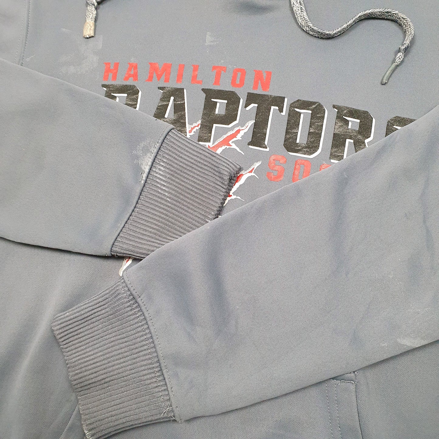 Mens Grey Adidas Hamilton Raptors Soccer USA Active Hoodie Jumper
