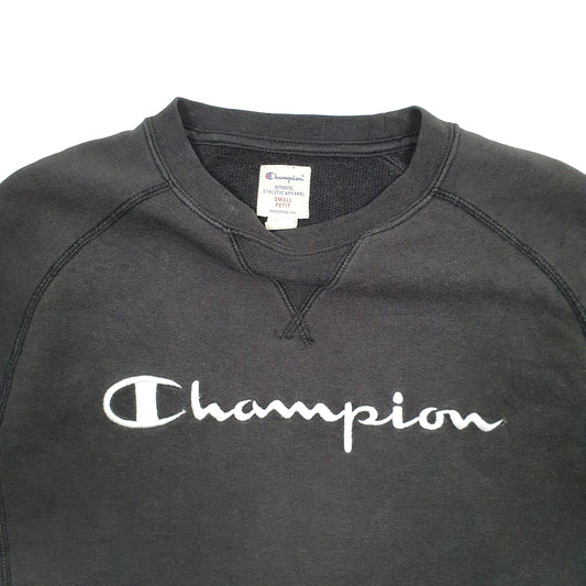 Mens Black Champion  Crewneck Jumper