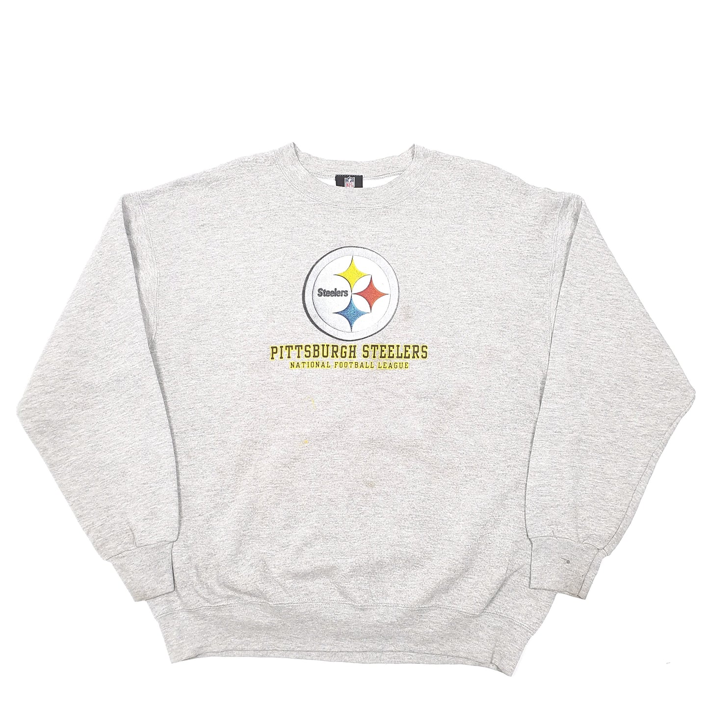 Mens Grey NFL Pittsburgh Steelers American Football Crewneck Jumper