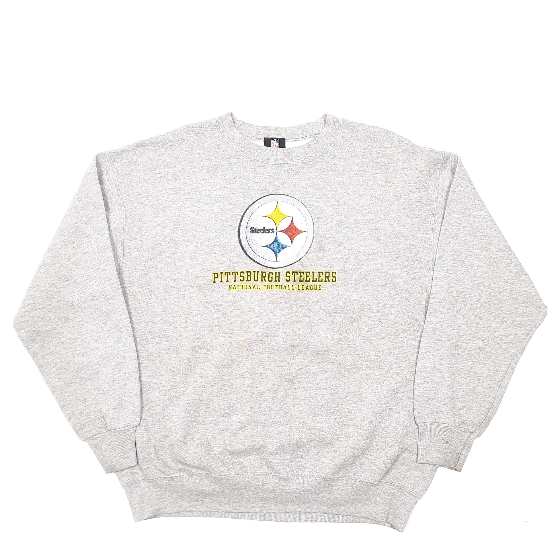 Mens Grey NFL Pittsburgh Steelers American Football Crewneck Jumper