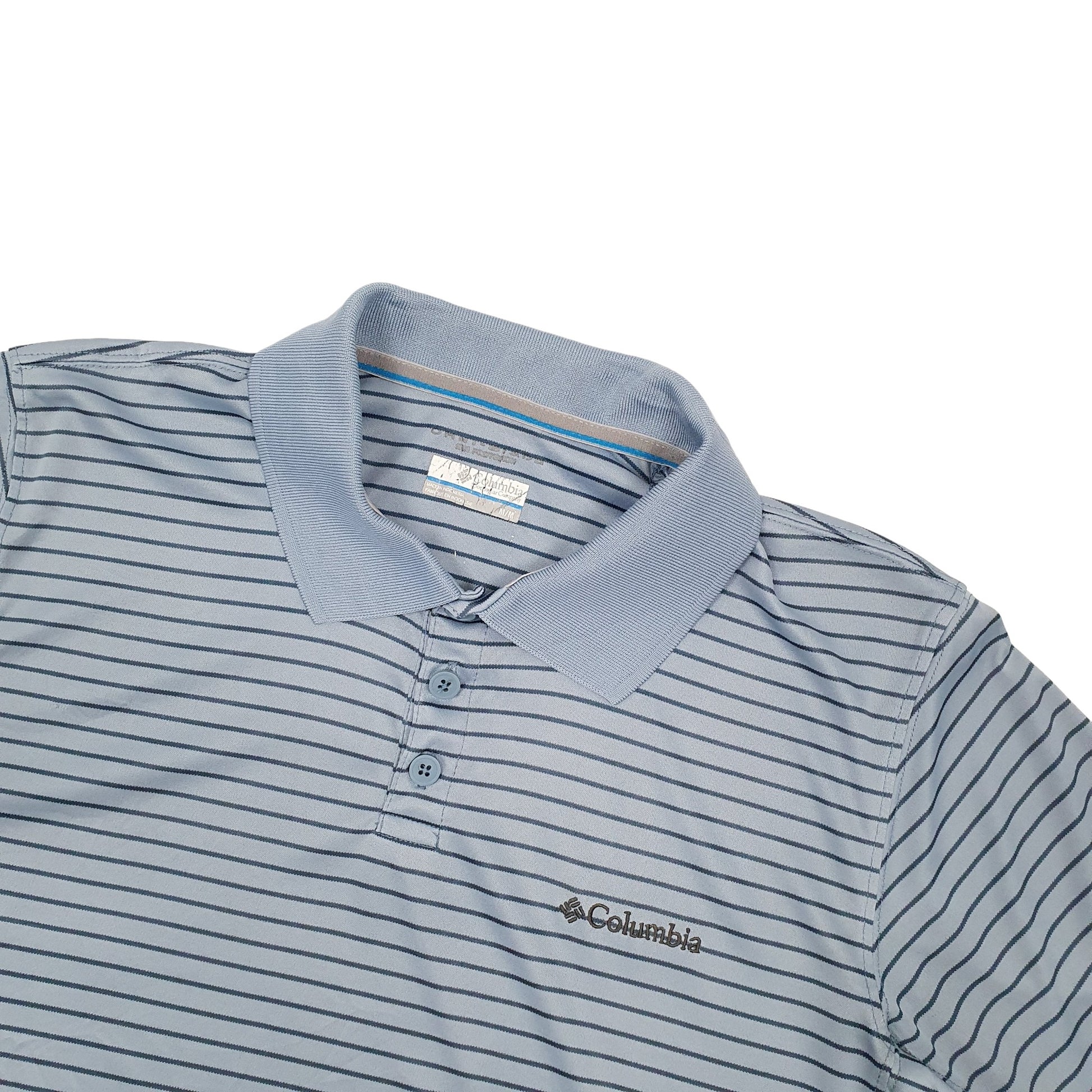 Columbia Sportswear Active Fit Short Sleeve Polyester Polo Shirt Blue