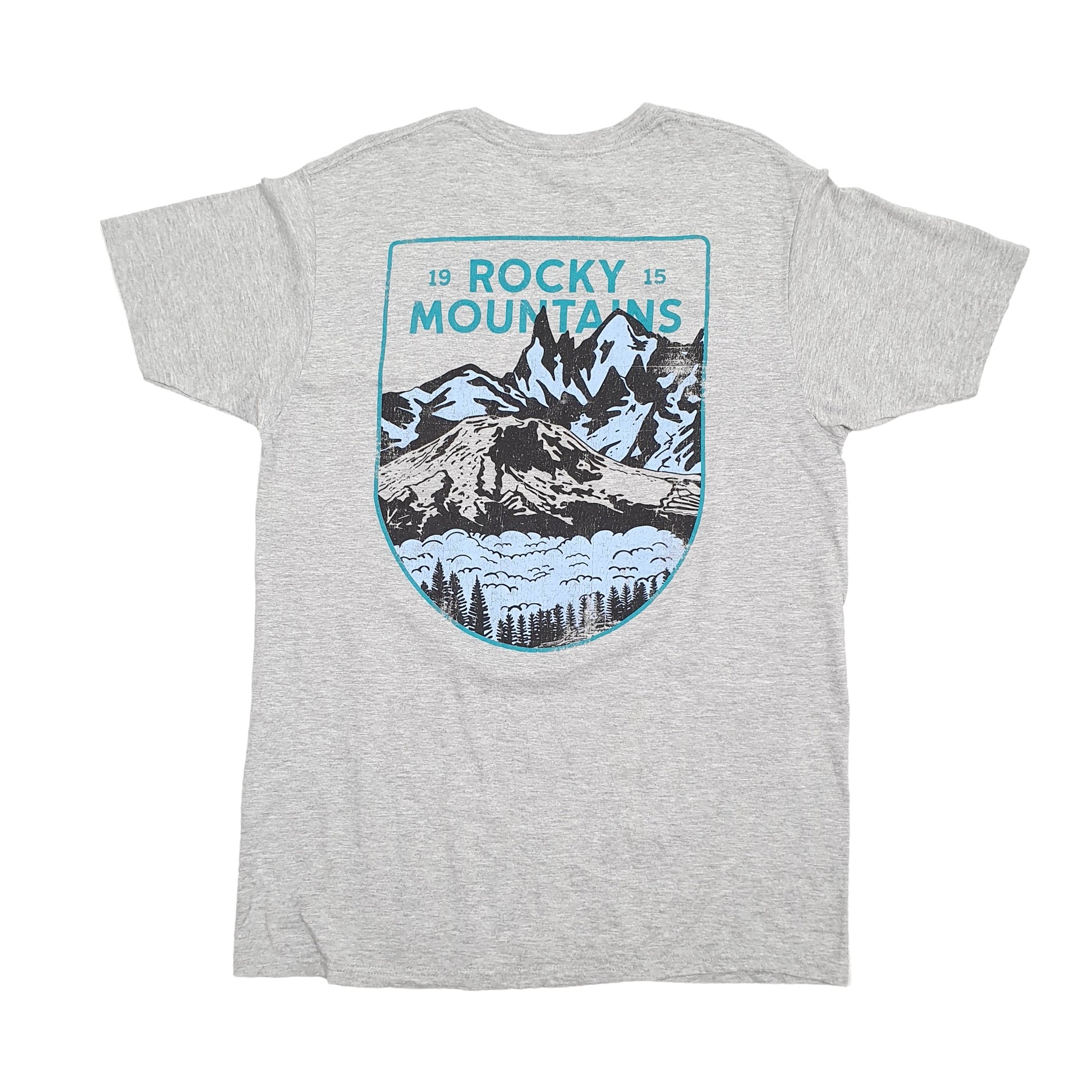 Mens Grey Columbia Sportswear Rocky Mountains USA Short Sleeve T Shirt