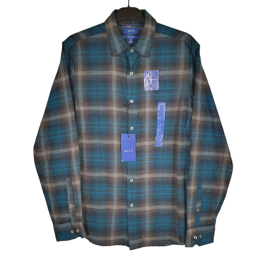 APT.9 Flannel Shacket Long Sleeve Regular Fit Check Shirt Grey