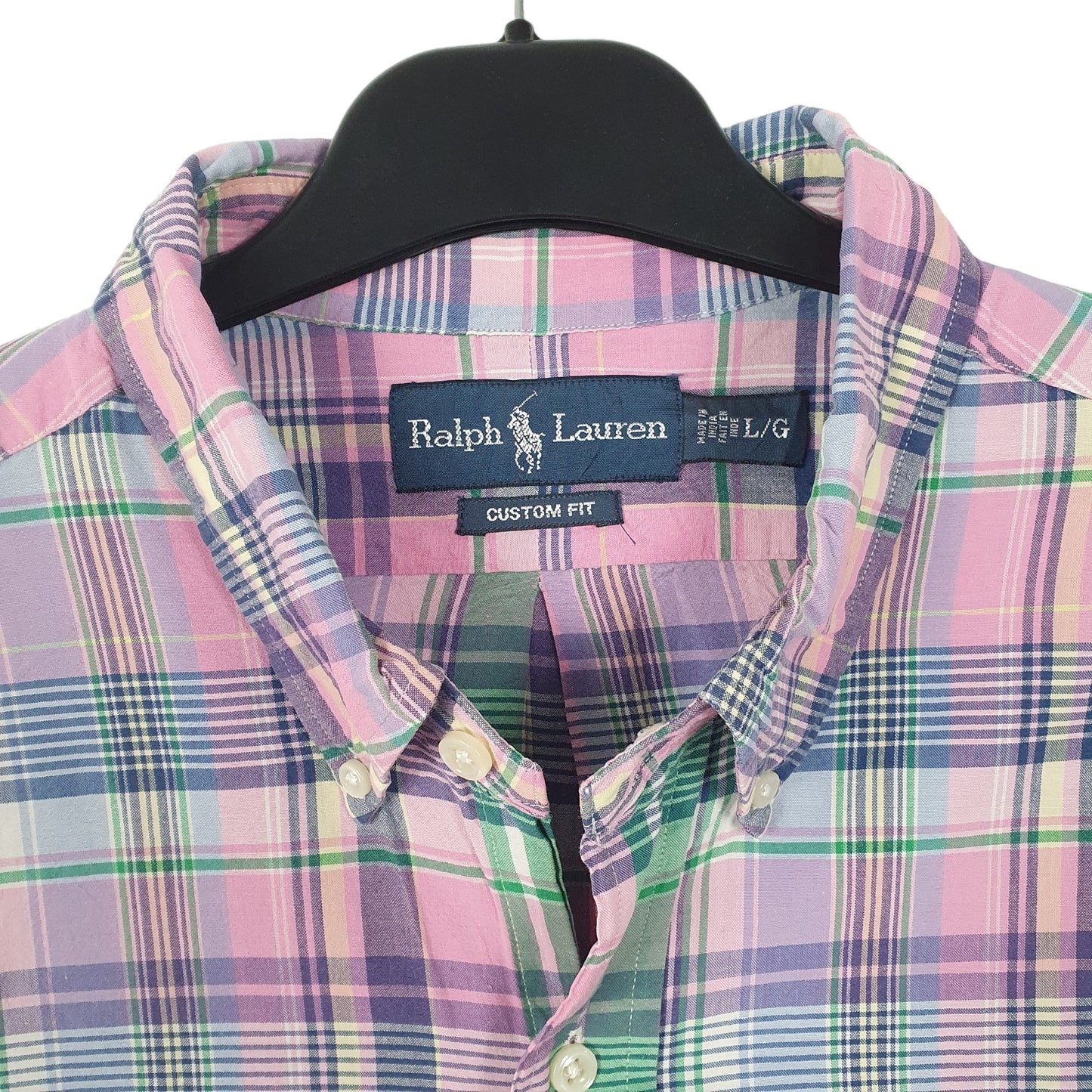 Mens Pink Ralph Lauren Madras Long Sleeve Shirt