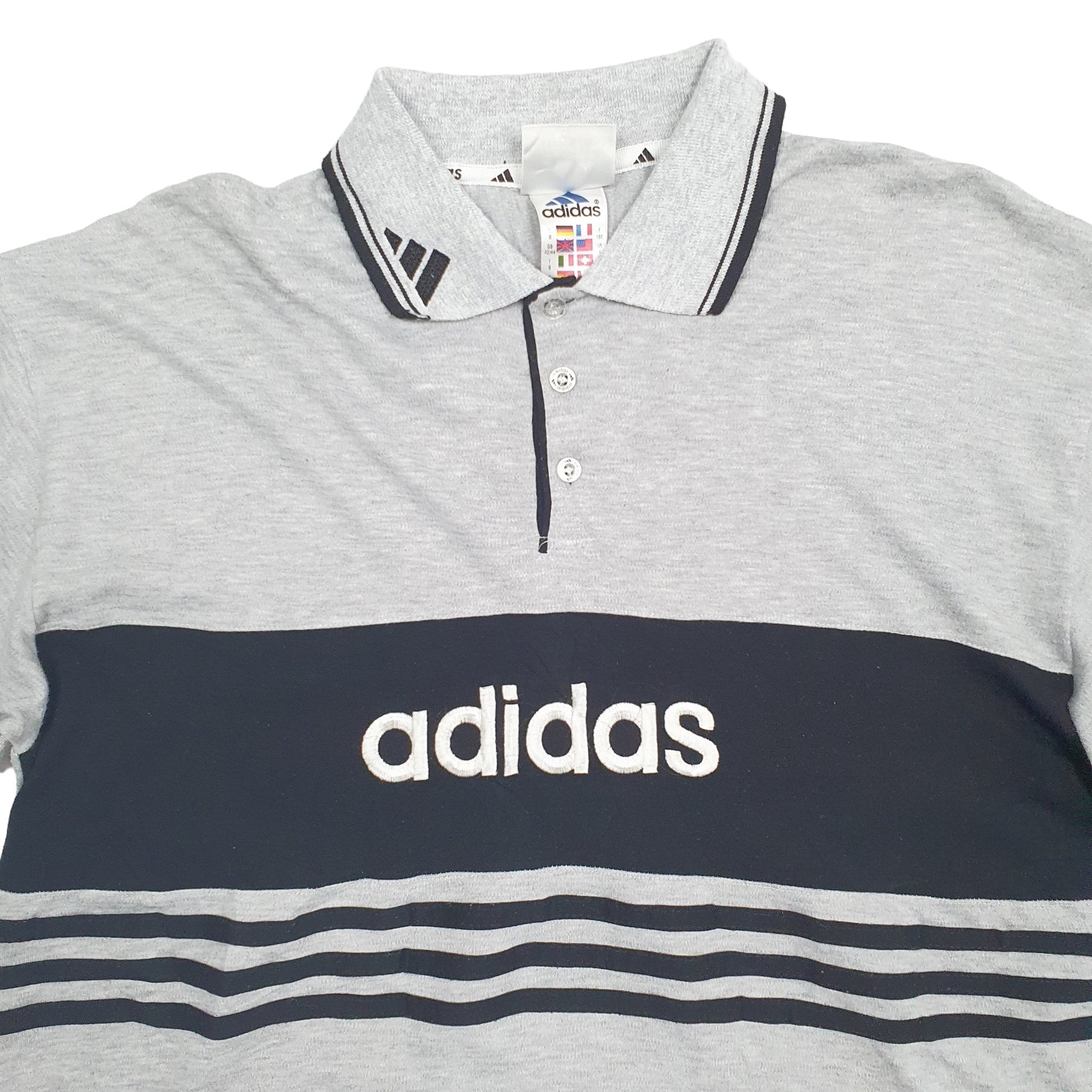 Adidas Spellout Short Sleeve Polo Shirt Grey