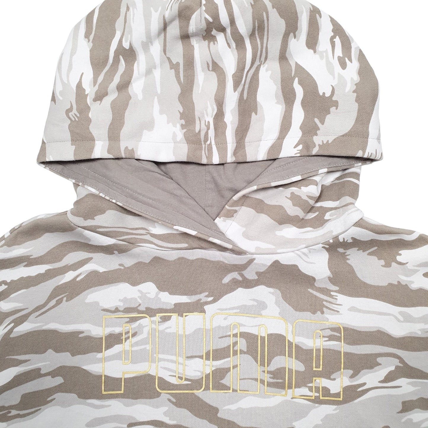 Womens Brown Puma Cammo Spellout Hoodie Jumper