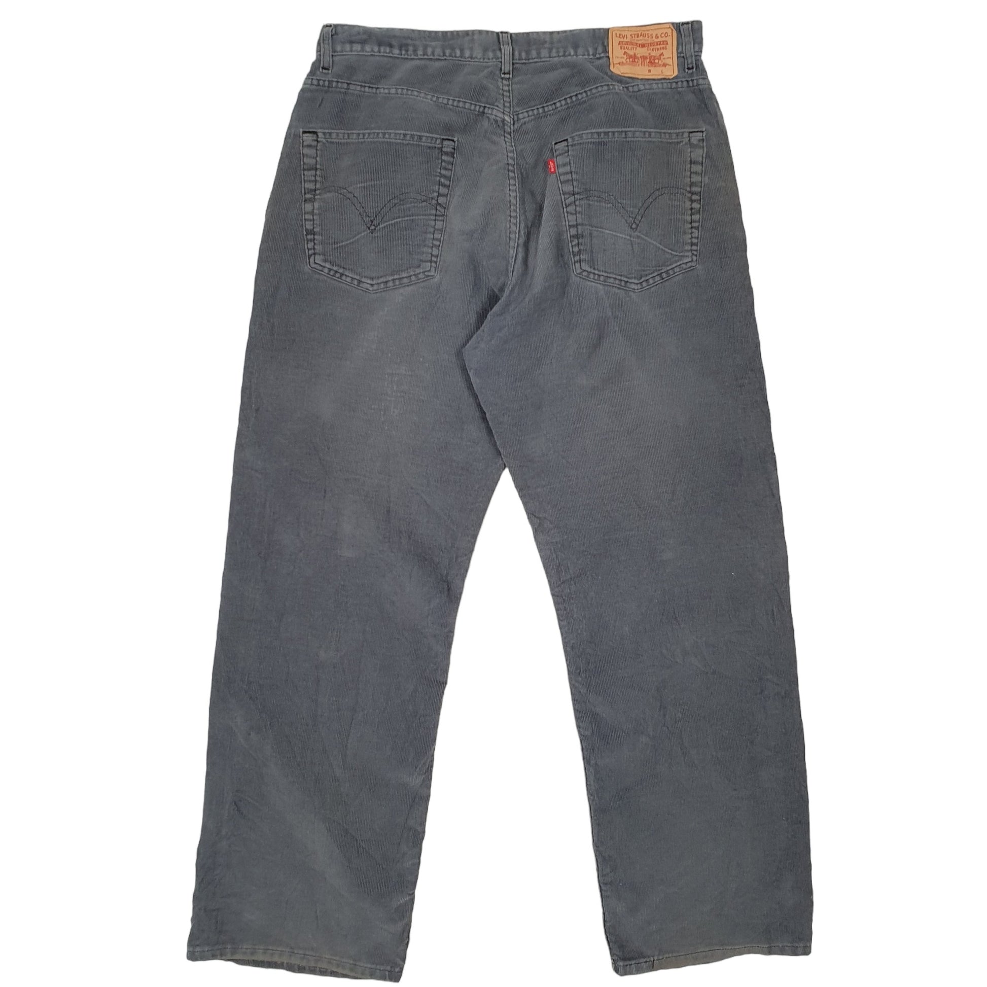 Mens Grey Levis 569 Straight Corduroy Trousers