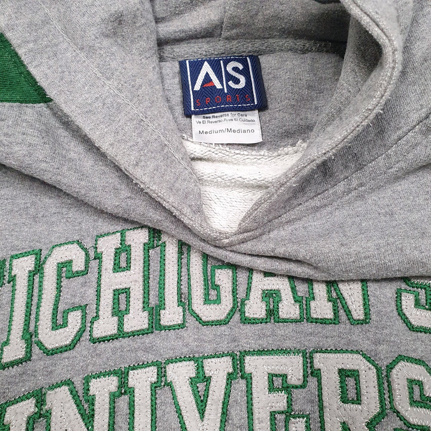 Mens Grey AS Sports Michigan State University Hoodie Jumper