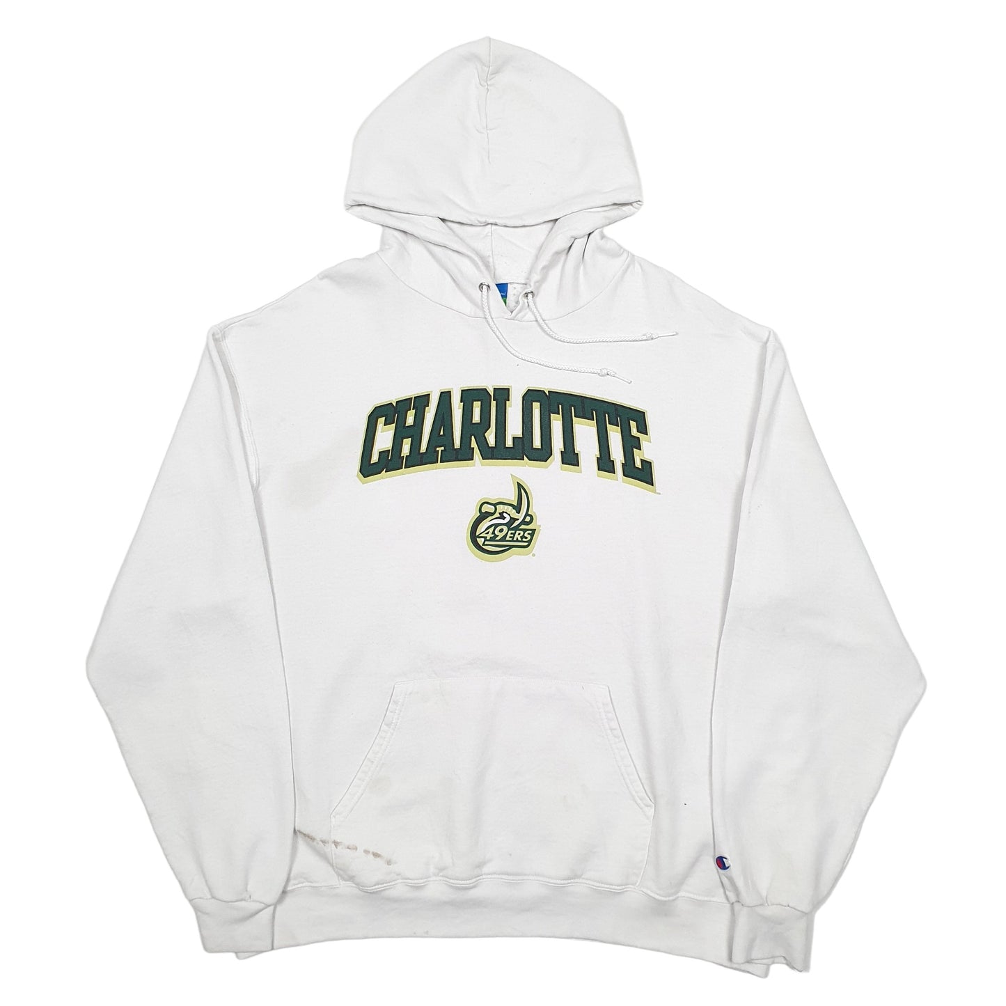 Mens White Champion Charlotte 49ers Hoodie Jumper