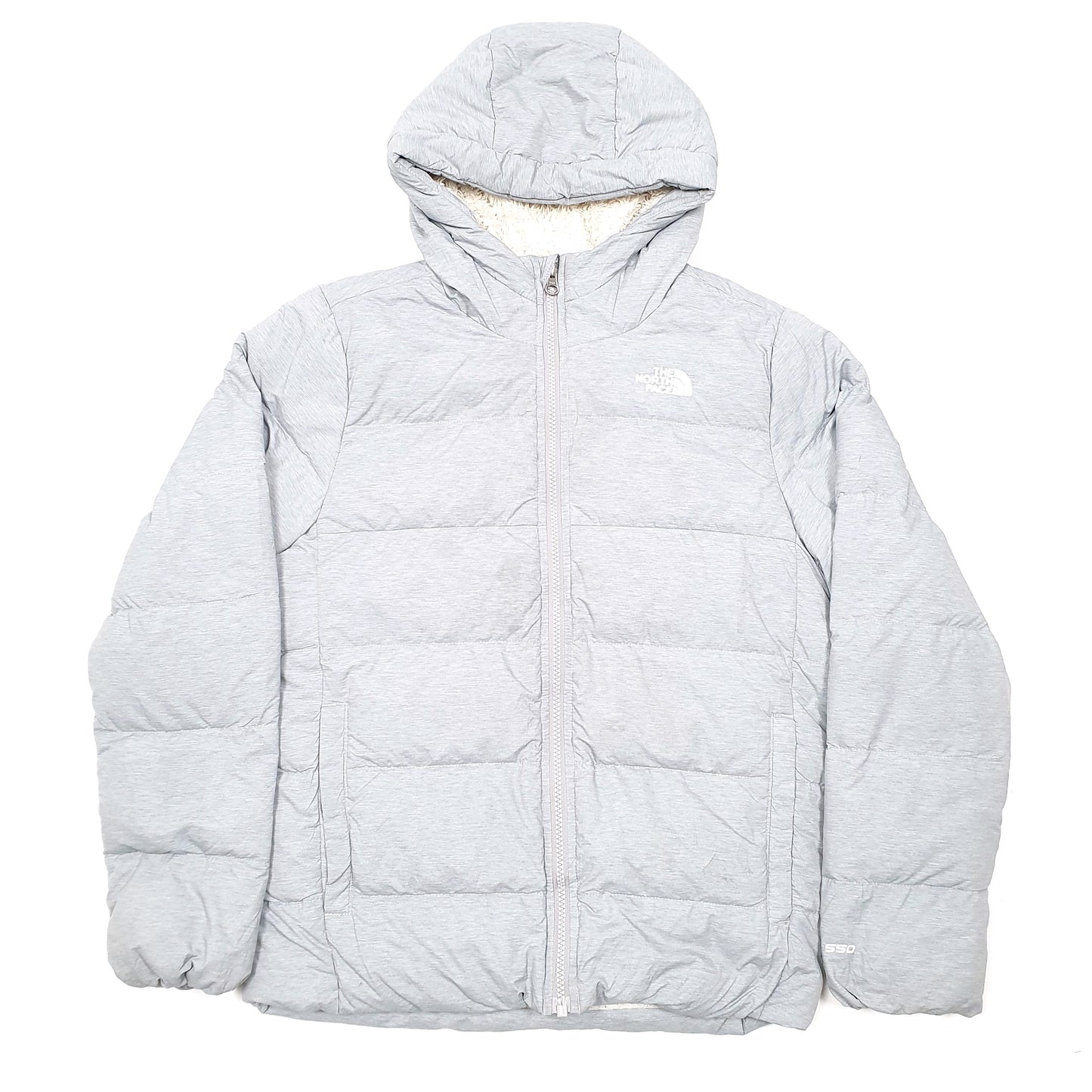 Womens Grey The North Face 550 Hooded  Coat