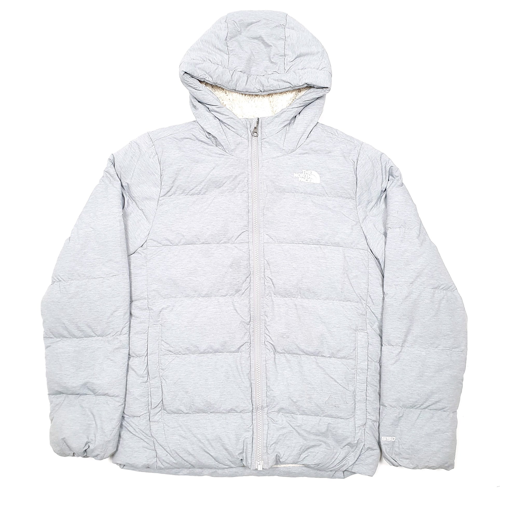 Womens Grey The North Face 550 Hooded  Coat