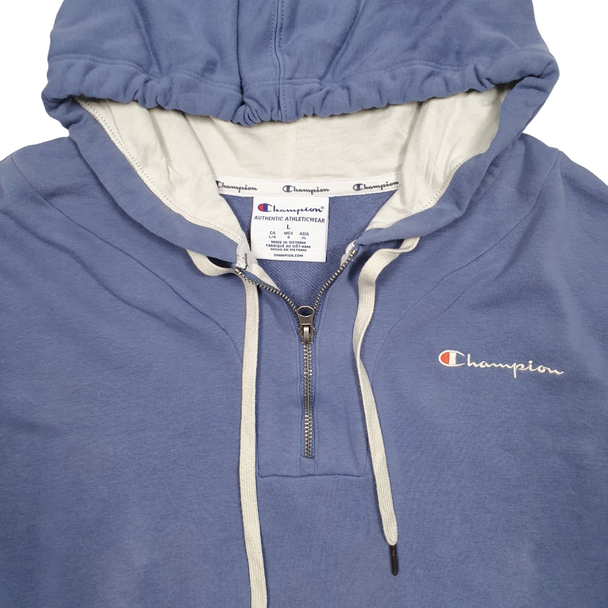 Mens Blue Champion  Quarter Zip Jumper