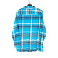 American Eagle Flannel Shacket Overshirt Long Sleeve Regular Fit Check Shirt Blue