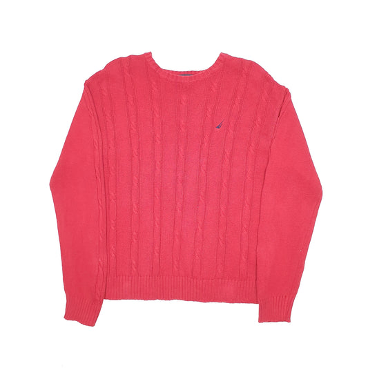 Nautica Cable Knit Crewneck M Red