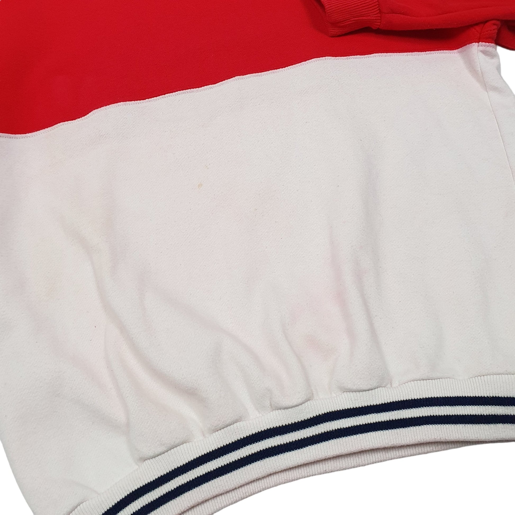 Mens Red Nautica Collared Yacht Motif Crewneck Jumper