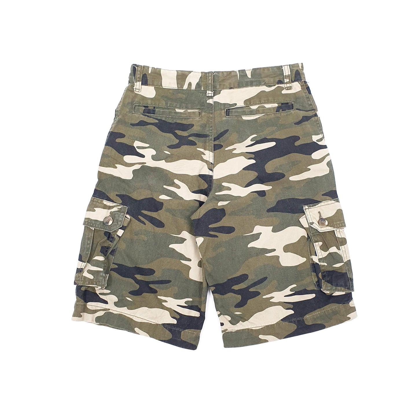 Faded Glory Camouflage Camo Green Cargo Workwear Shorts W27