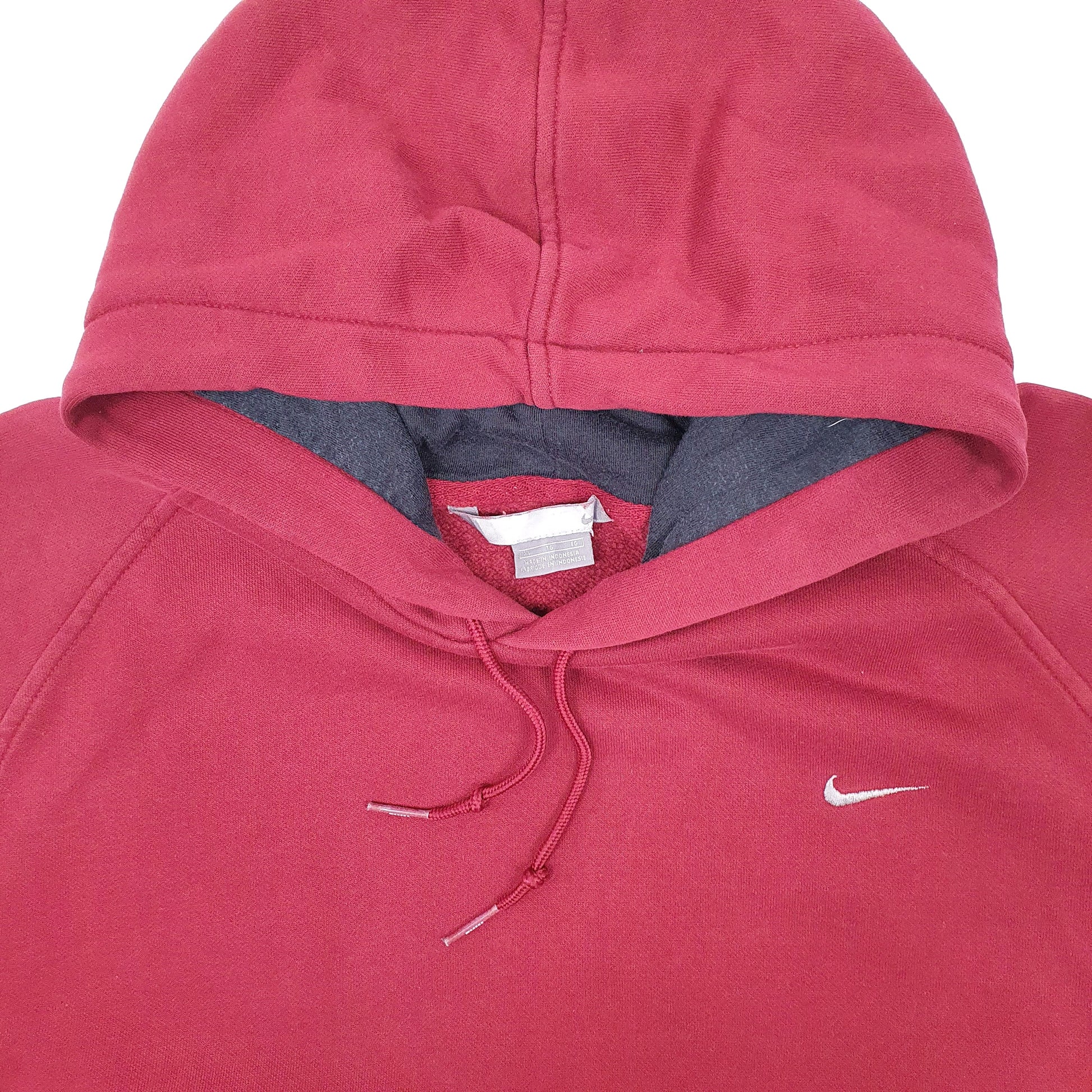 Mens Burgundy Nike Vintage 2000s Hoodie Jumper