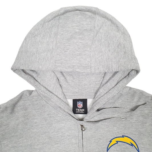 Mens Grey NFL Sab Diego Chargers Football Full Zip Jumper