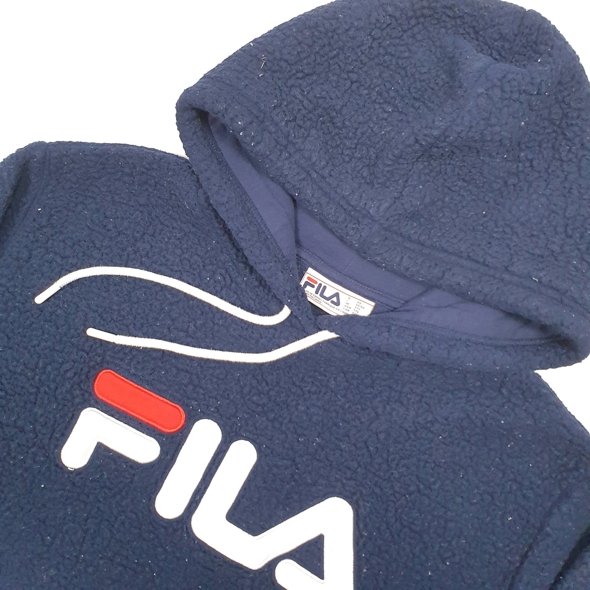 Fila Spellout Hoodie Fleece XL Navy