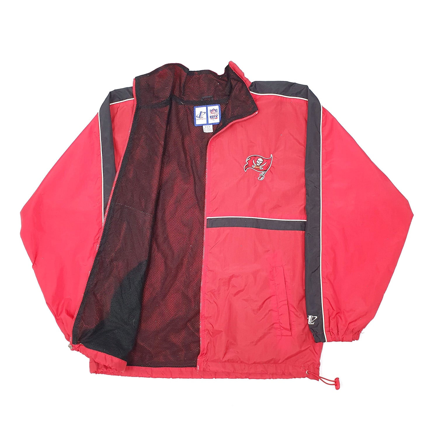 Mens Red NFL Logo Athletic Game Day Vintage 1990s Tampa Bay Buccaneers  Coat