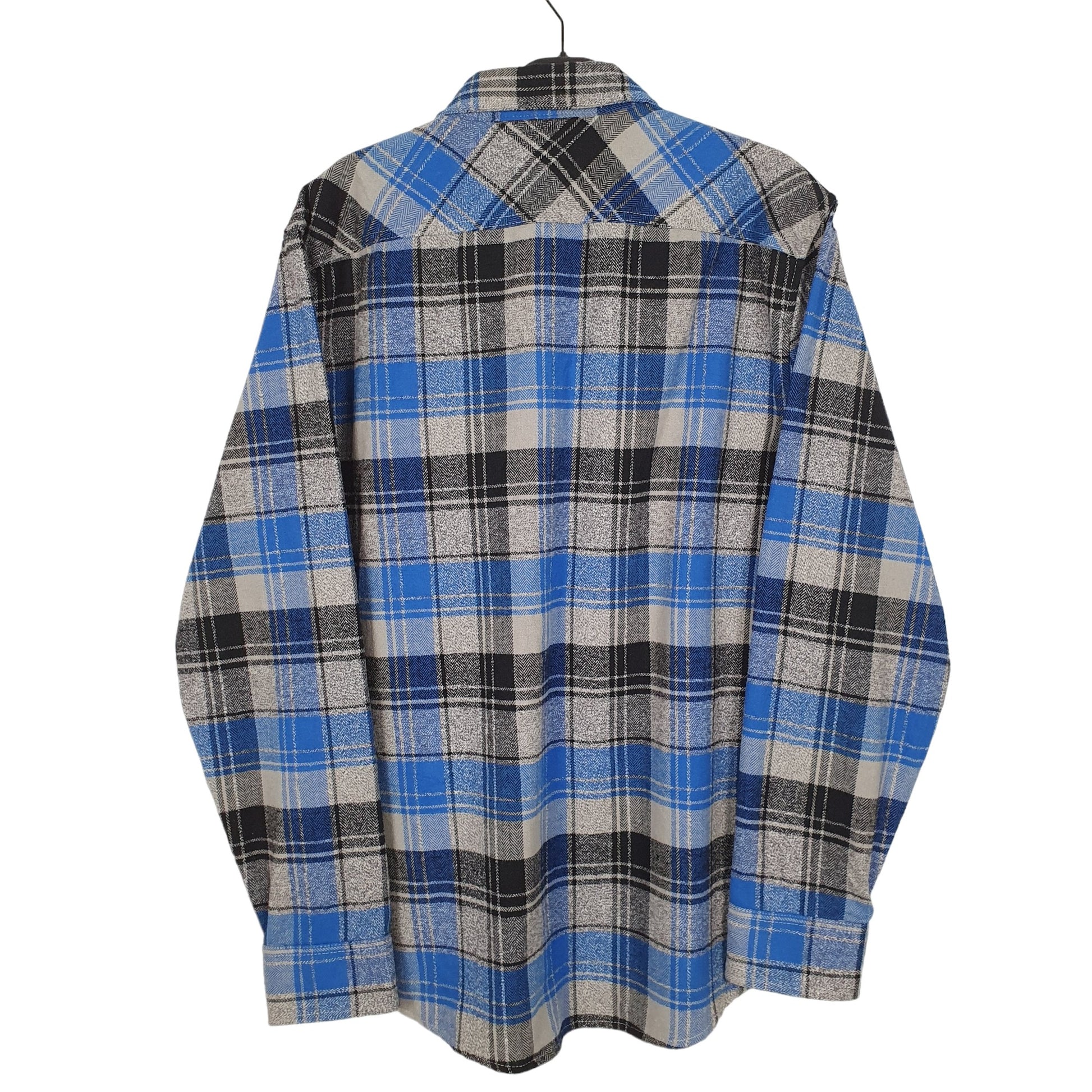 American Rag Flannel Shacket Long Sleeve Regular Fit Check Shirt Blue