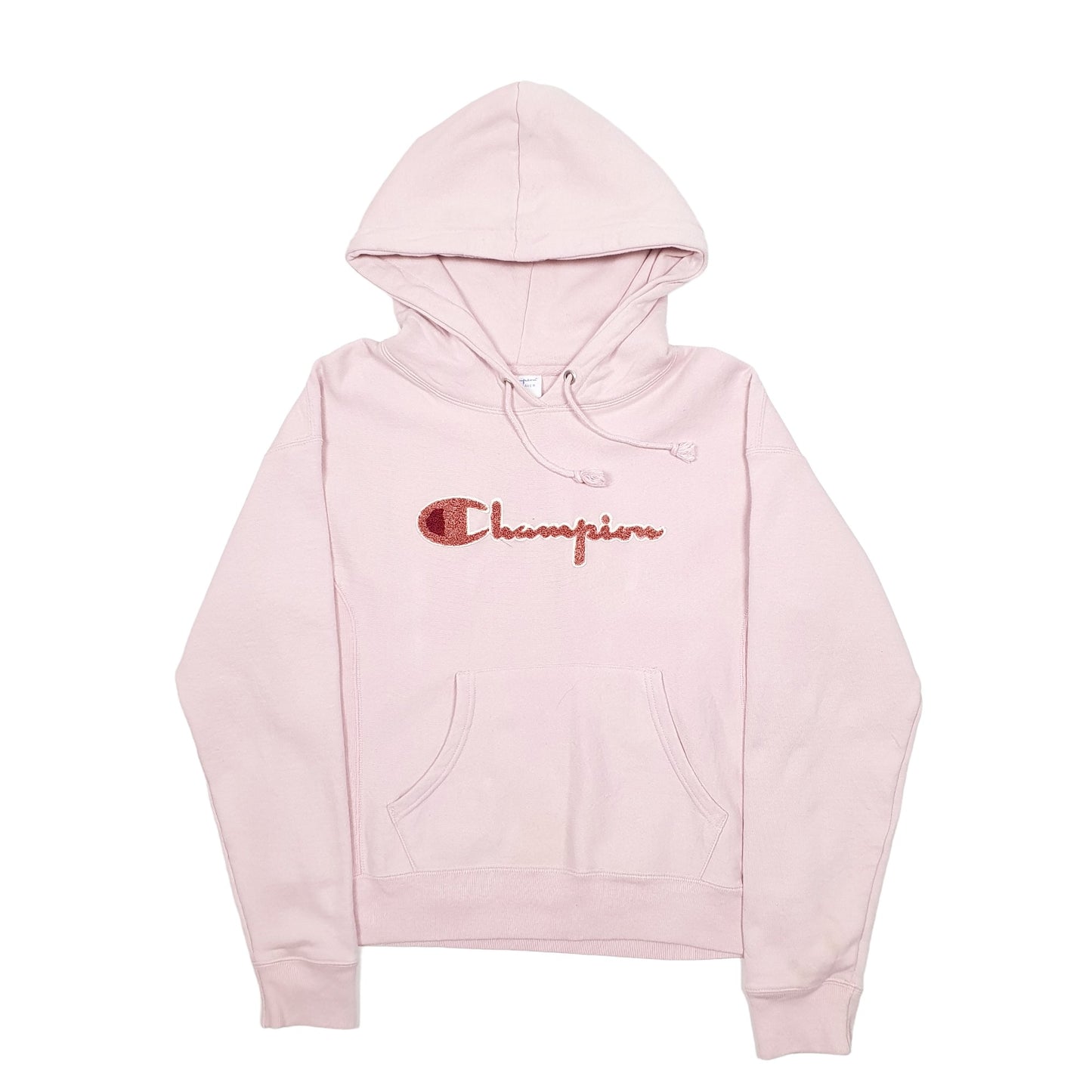 Womens Pink Champion Spellout Reverse Weave Hoodie Jumper
