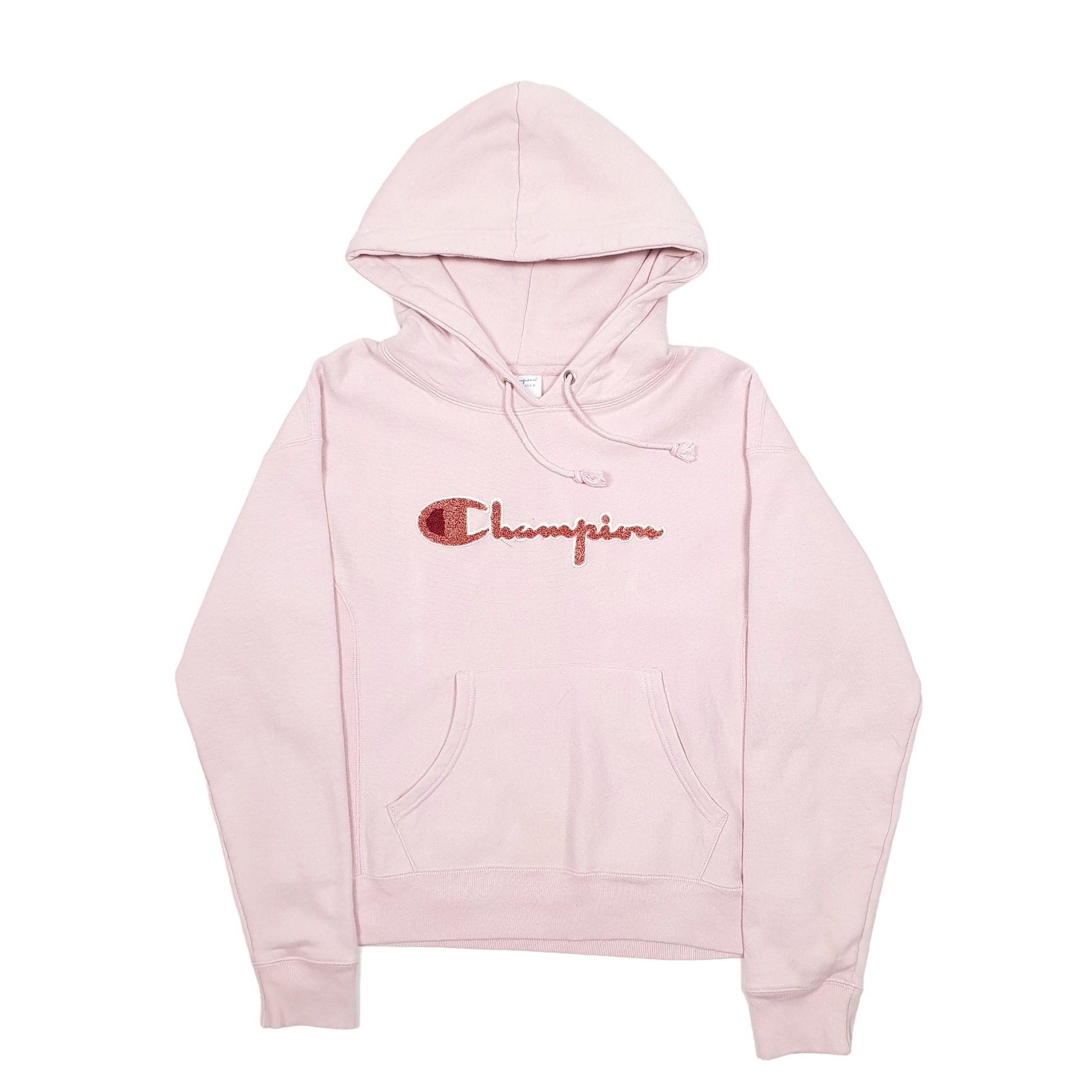 Womens Pink Champion Spellout Reverse Weave Hoodie Jumper