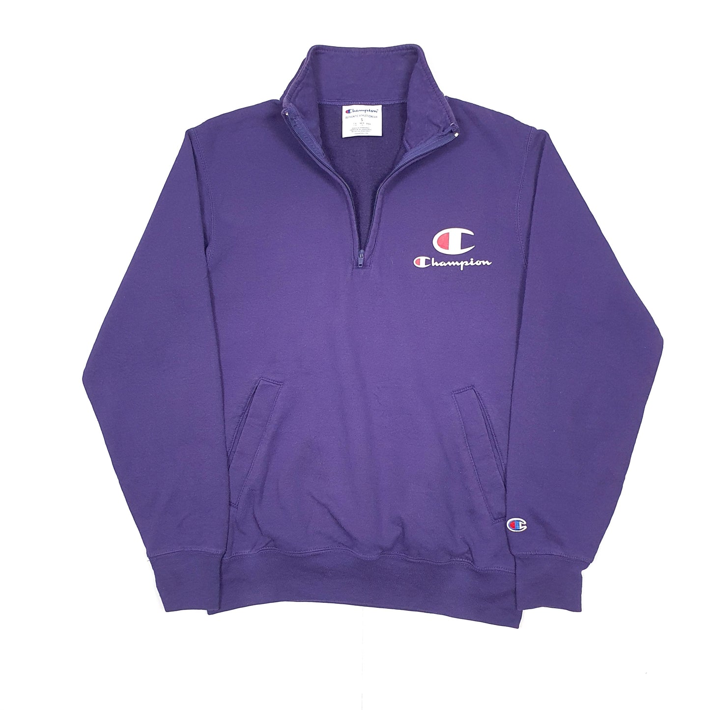 Champion Spellout Quarter Zip S Purple