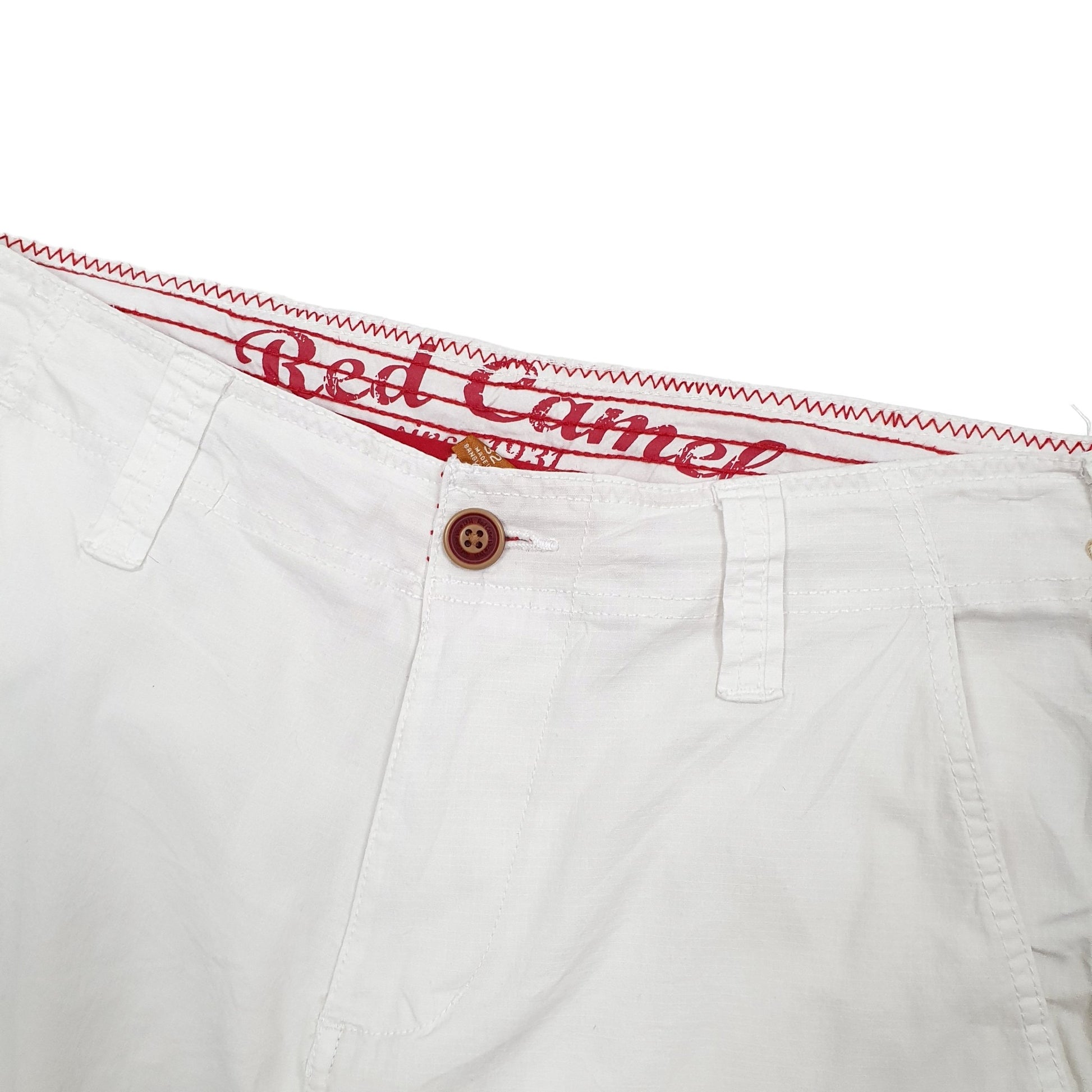 Mens White Red Camel  Cargo Shorts