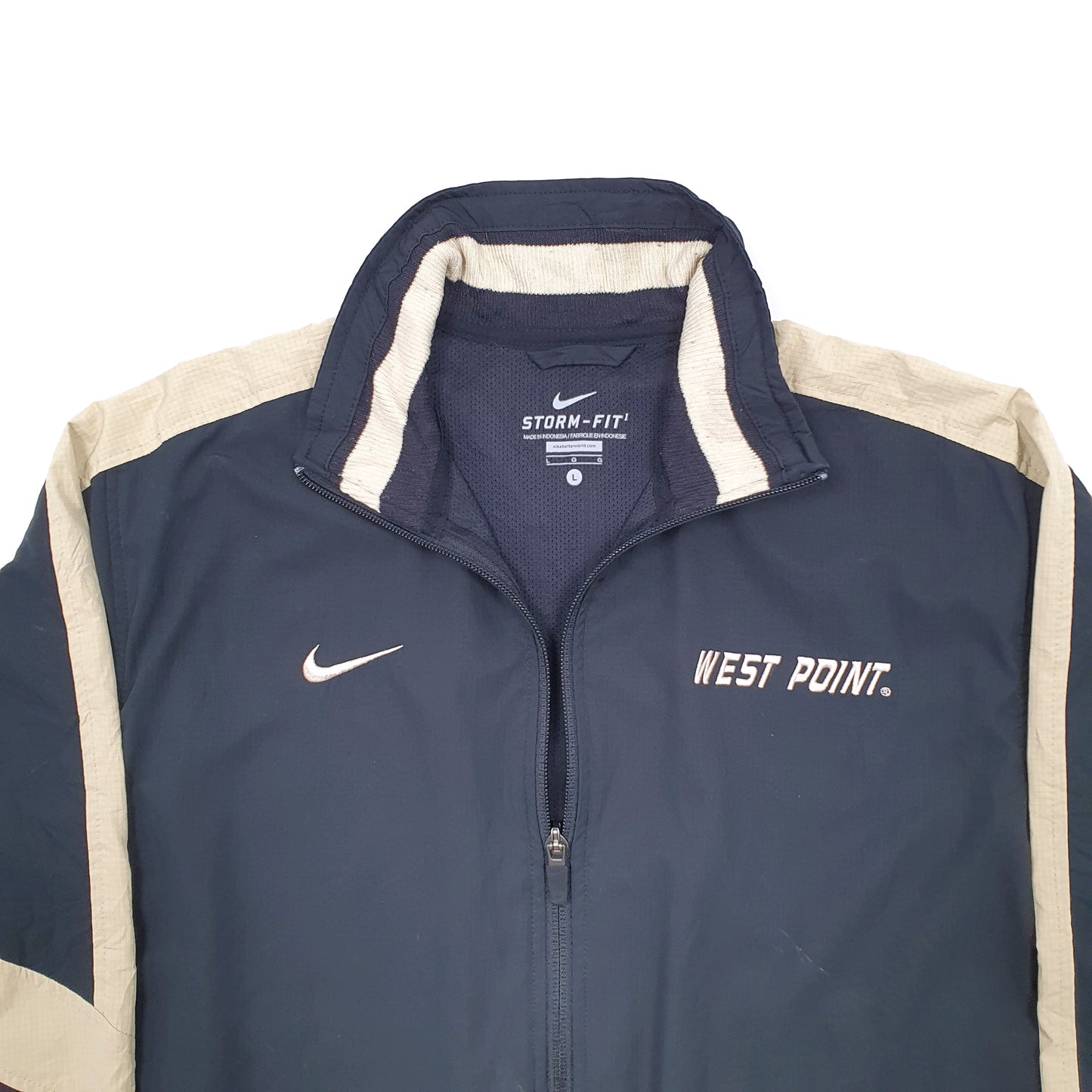 Womens Black Nike Team Storm Fit West Point USA College Track Top Coat