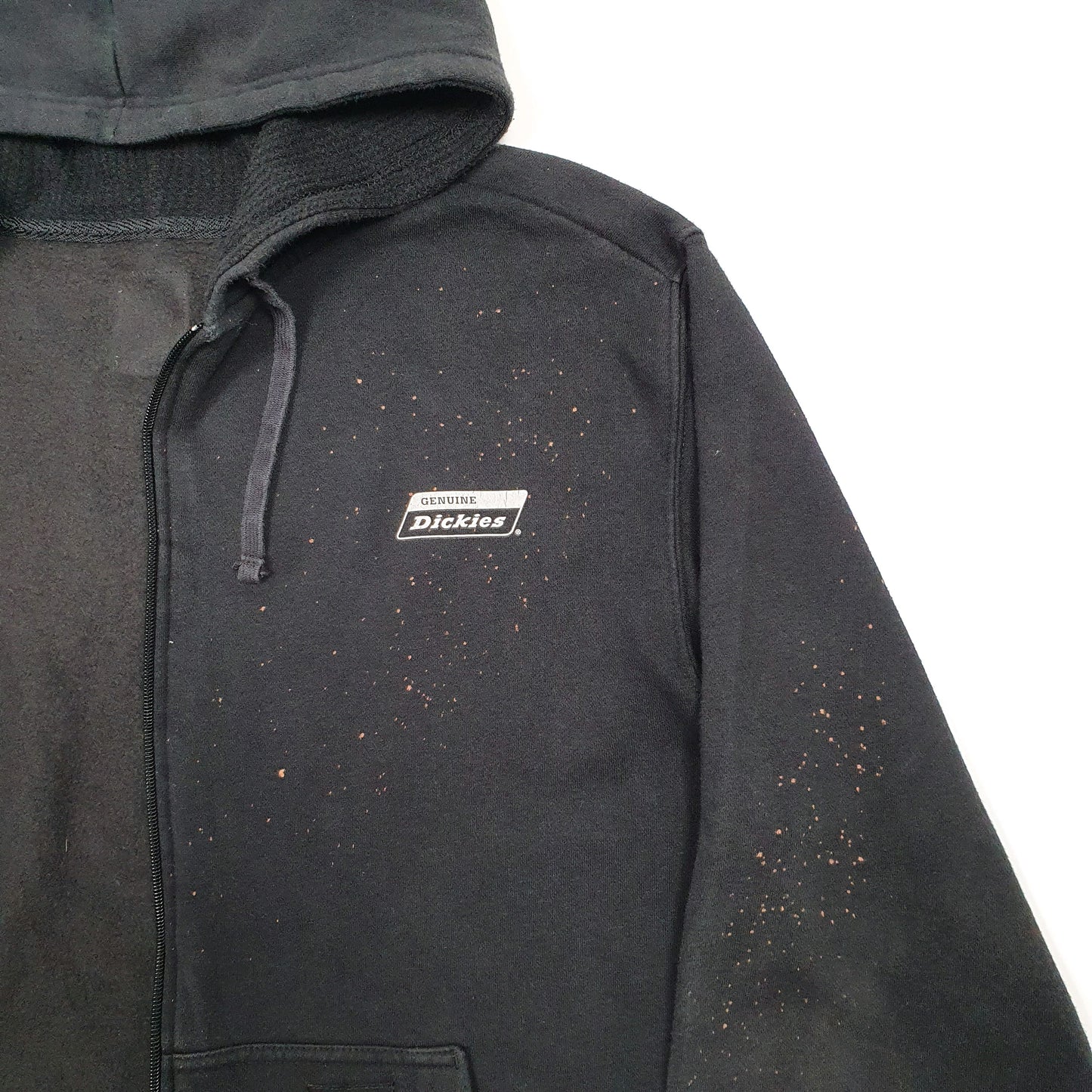 Mens Black Dickies Hoodie Workwear Full Zip Jumper