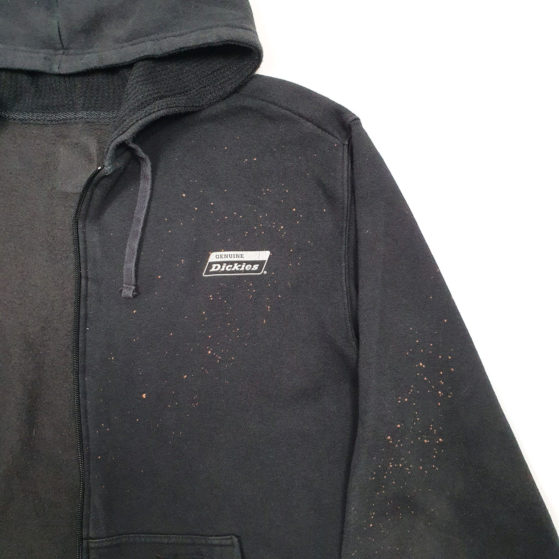 Mens Black Dickies Hoodie Workwear Full Zip Jumper