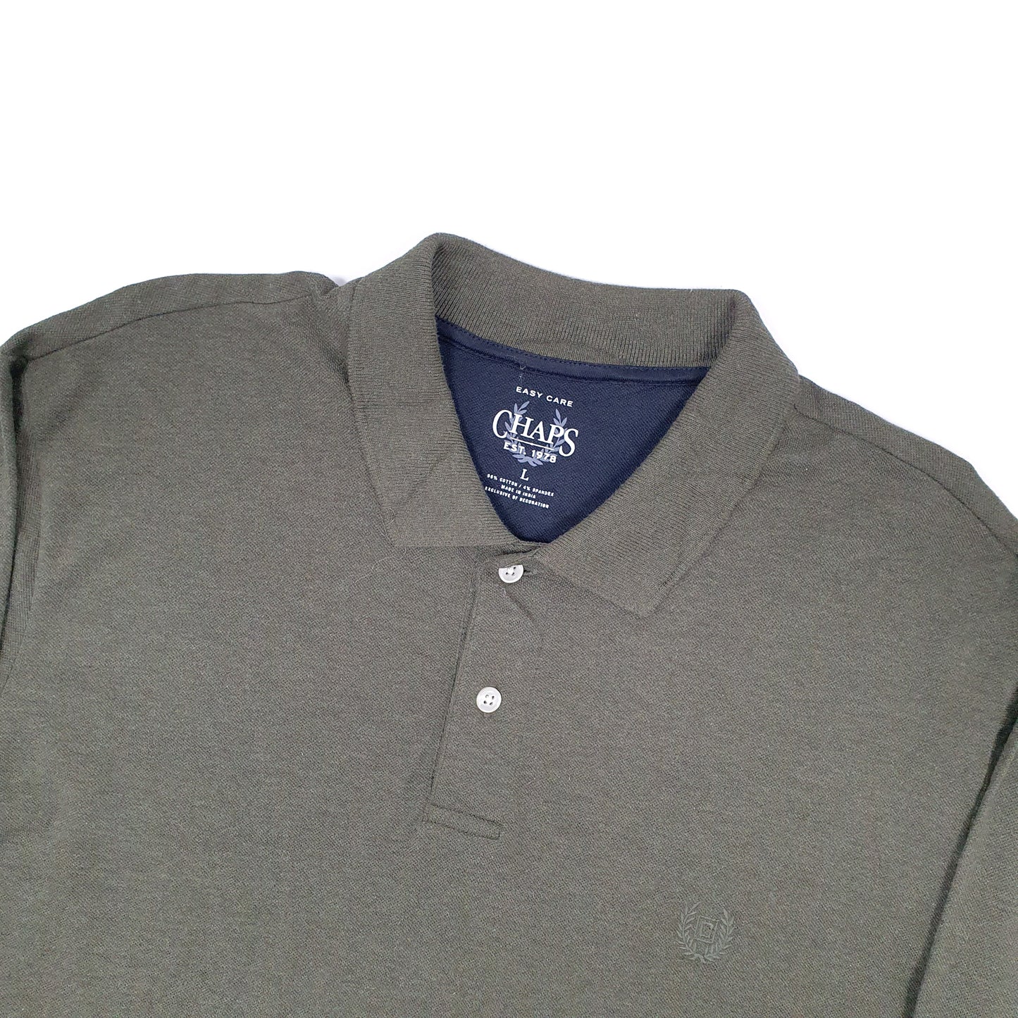 Chaps Long Sleeve Polo Shirt Khaki