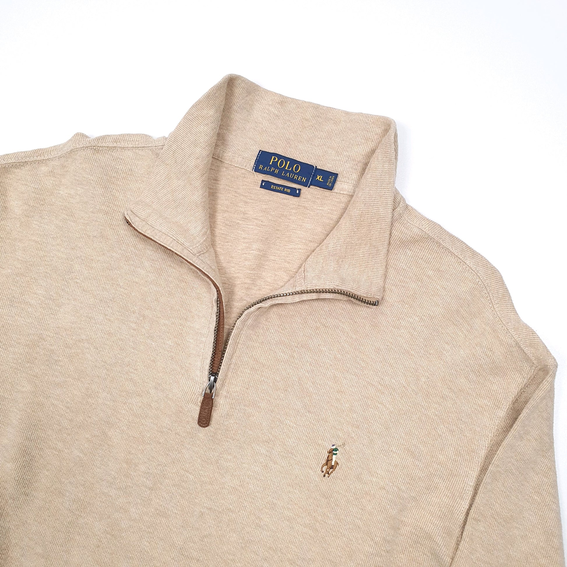 Polo Ralph Lauren Estate Rib Quarter Zip XL Beige