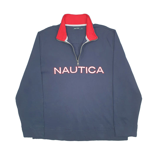 Nautica Spellout Quarter Zip XL Navy