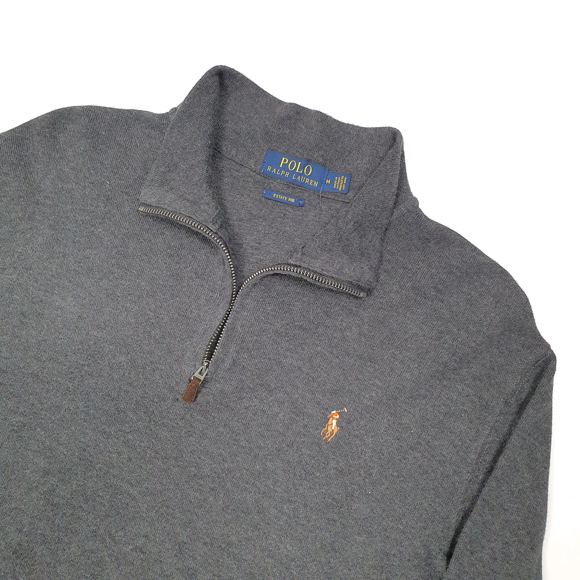 Polo Ralph Lauren Estate Rib Quarter Zip M Grey