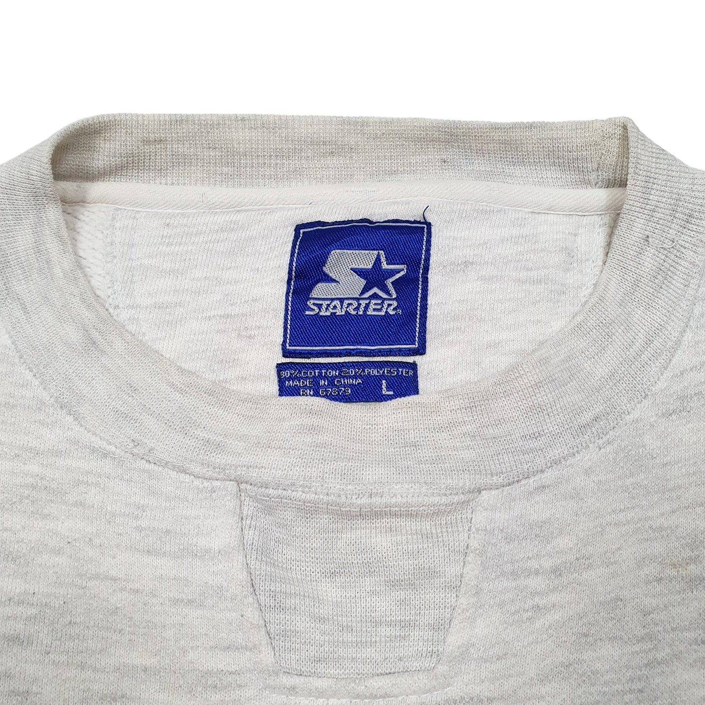 Mens Grey Starter Chicago Bulls Basketball Crewneck Jumper