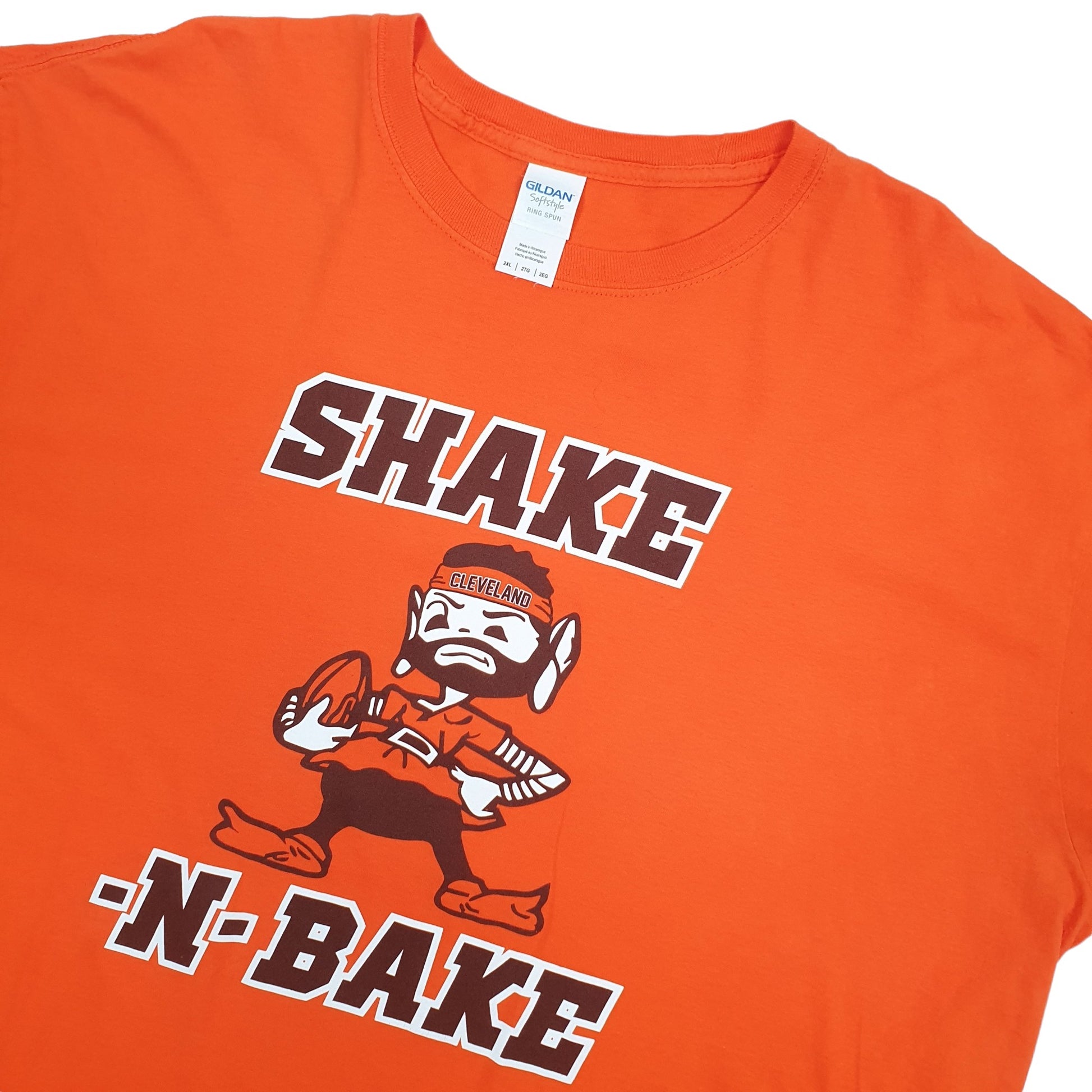 Gildan USA Cleveland Football Short Sleeve T Shirt Orange